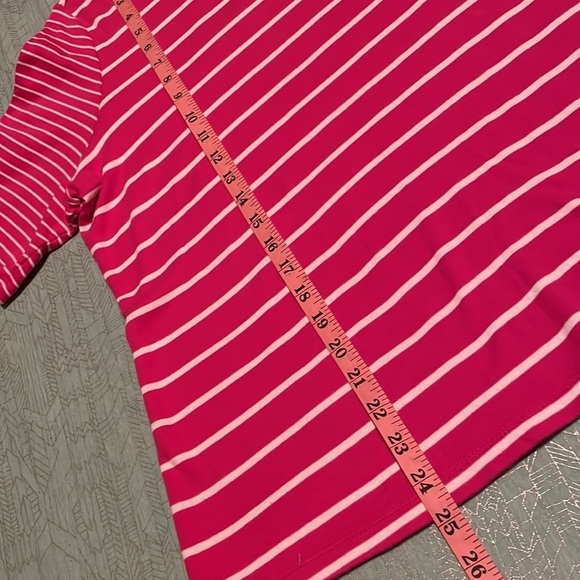 KIM Rogers Perfectly Soft XL vibrant pink and white striped T-shirt Comfy - Picture 5 of 10